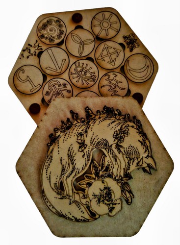 Fox witch rune set wooden - set,