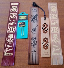 5 X ?? New Zealand Vintage Wooden , Metal & Leather Bookmark Bundle VGC! B108