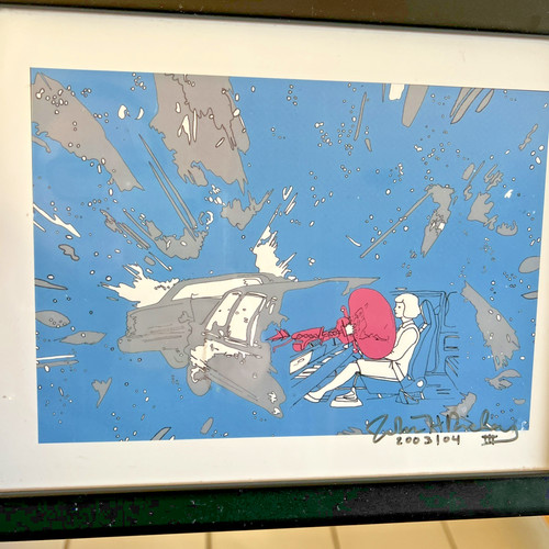 John picking signed print - signed,