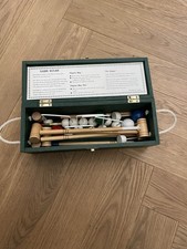 Rare Miniature Croquet Set For 6 Players With Black Ball Missing