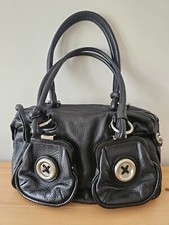 Mimco Black Button Bag - ICONIC -  Black Leather Shoulder Bag