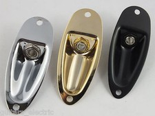 STRATOCASTER JACK PLATE & SOCKET for STRAT Style Guitars - Chrome, Black or Gold