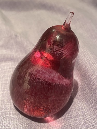 Red pear paperweight - red,