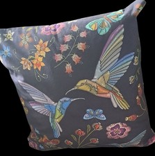Cushion Covers Humming Birds Navy Floral Brand New Without Tags