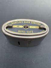 Vintage Barclays Bank Limited Home Safe Metal Thrift Money Box No Key 