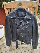 JTS Black Women's Leather Motorcycle Jacket UK Size 10
