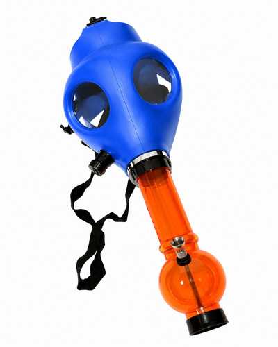 Gas mask bong adjustable blue - gas,