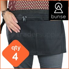 4 x BUNSE 4 Pocket Black Denim Market Trader Money Bag Cash Belt Pocket Pouch