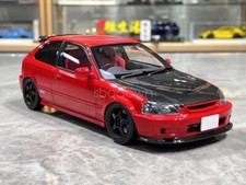 MH 1:18 Scale Red For Civic Type R EK9 B16B Vtec Engine Model Diecast Metal Car