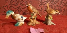 Vintage trio of Porcelain Birds Crown possible beswick ? german ?