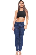 Ladies Denim Jeans High Waist Skinny Stretch Jeggings Trouser Pants Size 6-26 UK