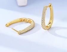 Gold hoop earrings - gold, 9ct