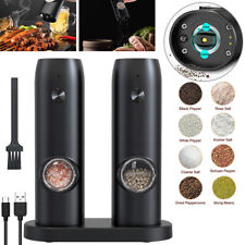 Professional Electric Salt and Pepper Mill Grinder Set Adjustable Coarseness UK