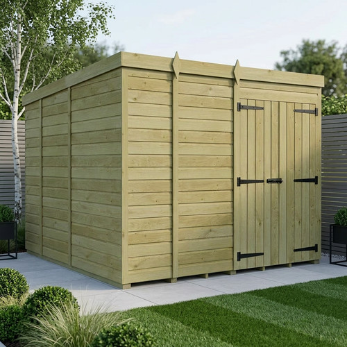Pent shed double door - 9, 9
