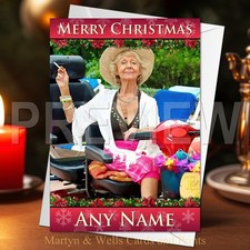 Benidorm Christmas card: Madge. 5x7 inches. Xmas. Personalised, plus envelope.