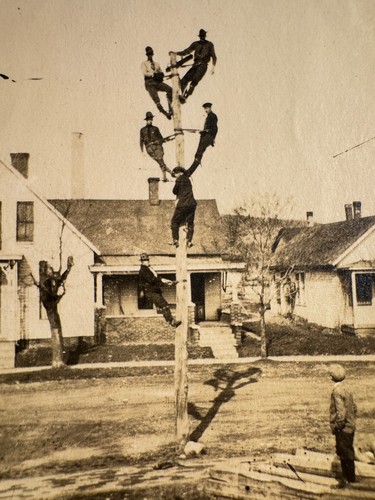 Group telephone pole - of,