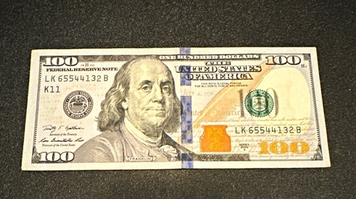 100 dollar bill fancy serial - dollar,