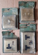 Bundle Of Brass Plug Socket And Light Switches. House Of Rothley. New. Unused.