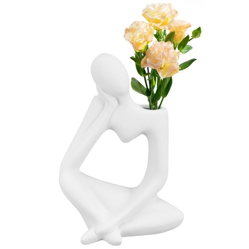 Ceramic flower vase - vase, white