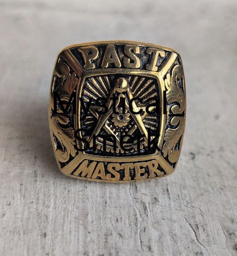 Vintage gold freemason ring - vintage,