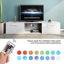 Mondeer 160cm LED TV Stand Cabinet Unit High Gloss Door MDF with RGB Lights