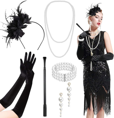 6pcs 1920s flapper accessories - 6pcs,