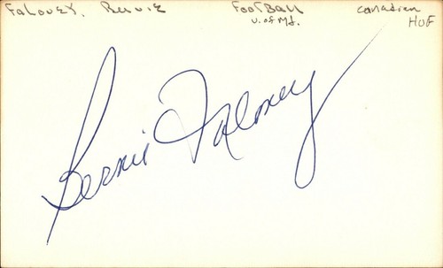 Bernie faloney signed index - signed,
