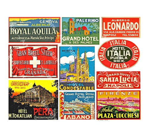 Luggage stickers 1 - 10, sheet