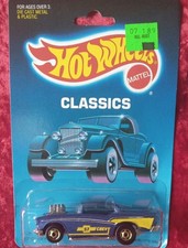 Hot Wheels 1988 Original Classics '57 Chevy Blue Body Gold Wheels Sealed In Card