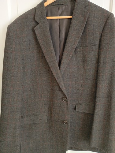 Mens brown check wool - brown,