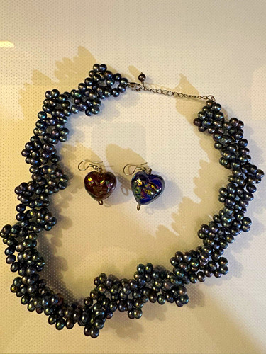 Purple baroque pearl statement - baroque,