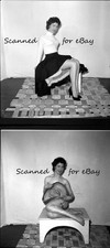 LEGGY BUSTY GLAMOUR MODEL CHEESECAKE PIN UP -  2 NEGATIVES EARLY 1950s