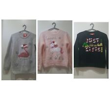 New Christmas Flamingo, Sequins, Shimmer, Pompom Jumper For Girls  2019 BNWT