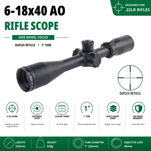 18x40 rifle scope 22lr - ao, .22lr