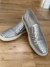 Russell and Bromley Silver Court Shoes Size 39