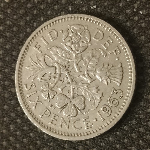 1963 pence coin - uk,