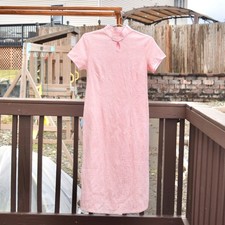 Pink Lace Flora Qipao Midi