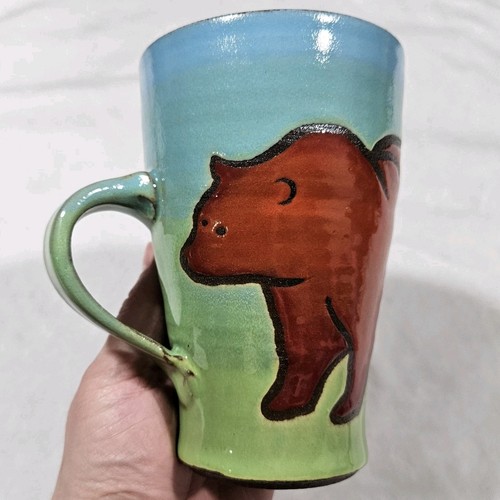 Studio pottery bear - bear, signed