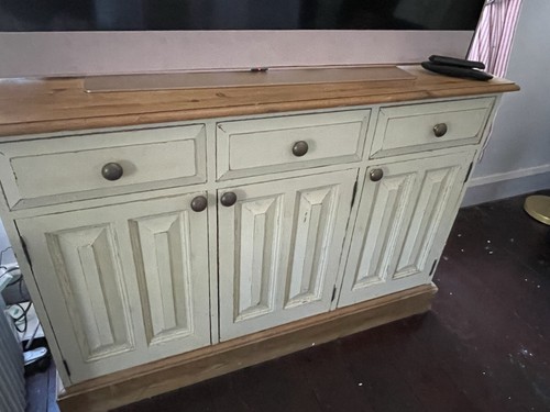 Cream pine side dresser unit - cream,