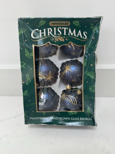 Box vintage glass baubles - box,