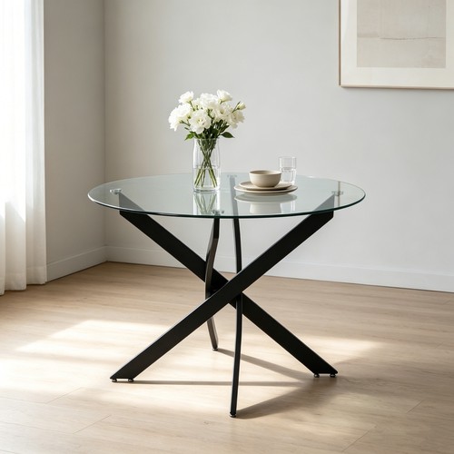 100cm glass dining - 100cm,