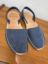 Elemente Clemente Sandals Size 8 EU 42 Leather Blue Lagenlook Shoes Arty Suede 