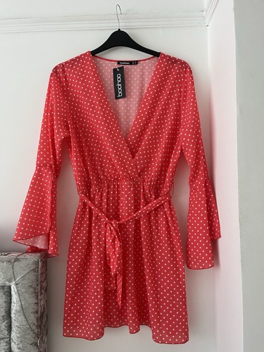 Bnwt boohoo ladies red spotty - red,