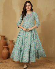 Indian Women Cotton Green