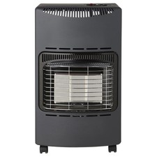 Mobile Gas Heater Portable Butane 3 Heat Settings Matt Black 4.2kW