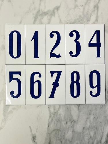 Spanish ceramic number tiles
