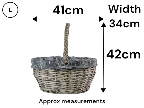 Grey wicker shopper shopping - grey,