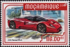 2006 FERRARI P4-5 Sports Car Automobile Stamp (2018 Mozambique)