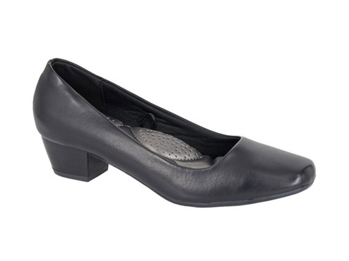Ladies black low heel court - black,