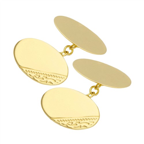 9ct gold double sided - gold, engraved